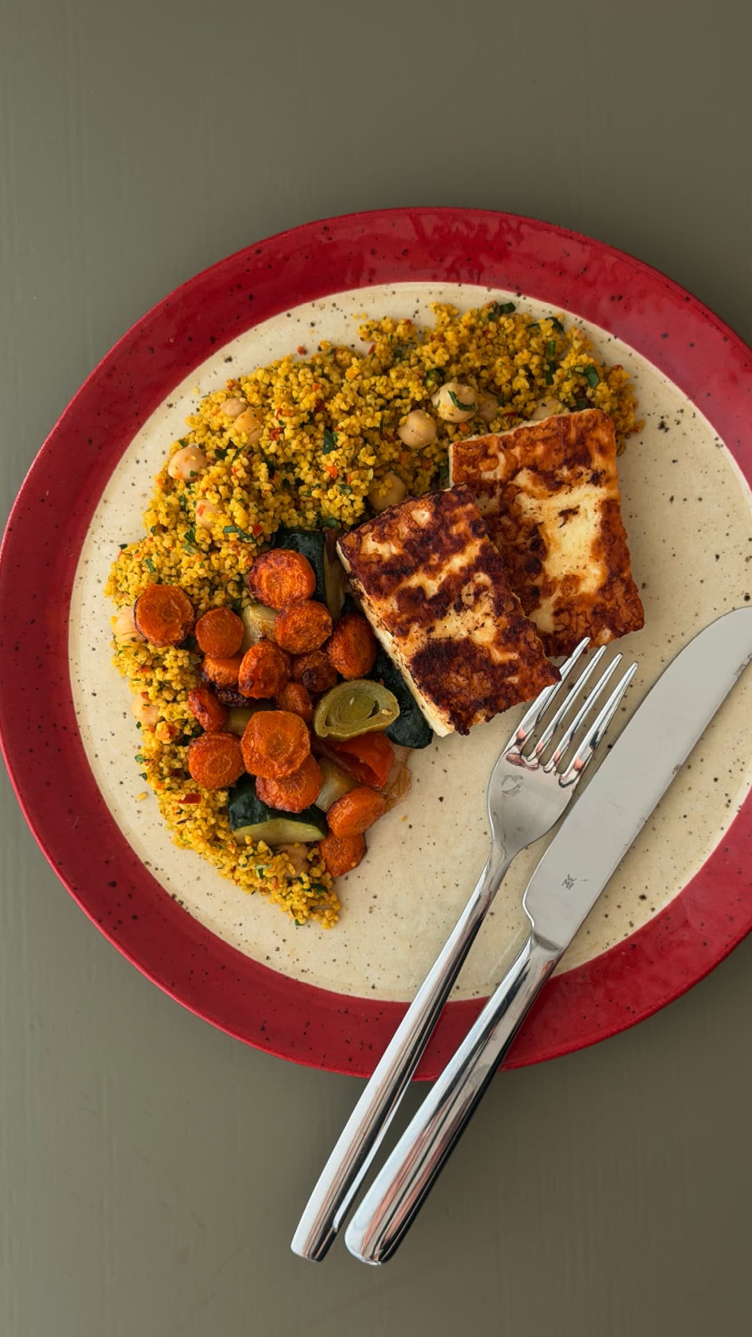 Fragrant Couscous with Roasted Vegetables & Halloumi - Image 1